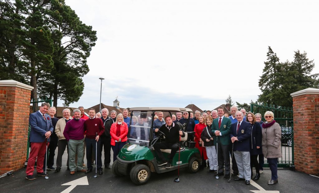 Opening up: ‘King of the Jungle Harry Redknapp officially opens the new entrance at Ferndown Golf Club in Dorset watched by officials and members.