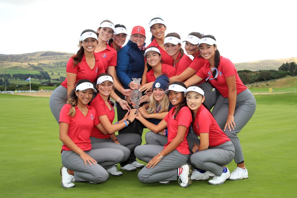 Team USA the 2019 Ping Junior Solheim Cup winners at Gleneagles