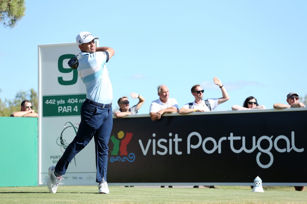 LOUIS DE JAGER playing in the first round of the 2019 Portugal Masters