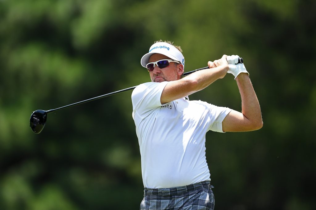 IAN POULTER in practice at the 2019 Italian Open