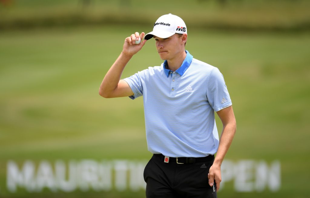 Denmark rookie Rasmus Højgaard in the first round of the 2019 AfrAsia Bank Mauritius Open