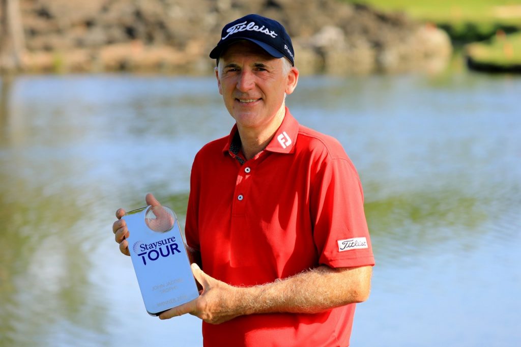 2019 Staysure Tour Order of Merit winner Phillip Price with the John Jacobs Trophy