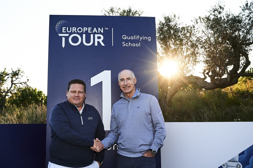 Lumine Golf Club’s Calle Carlsson and Mike Stewart, director of the European Tour Qualifying School agree a deal to keep the ETQS Final Stage in Spain until 2022