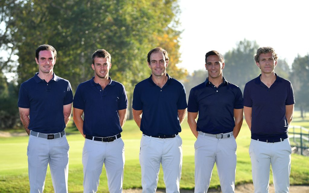 Staff at the Edoardo Molinari Golf Academy at the Royal Park Golf Club, in Turin