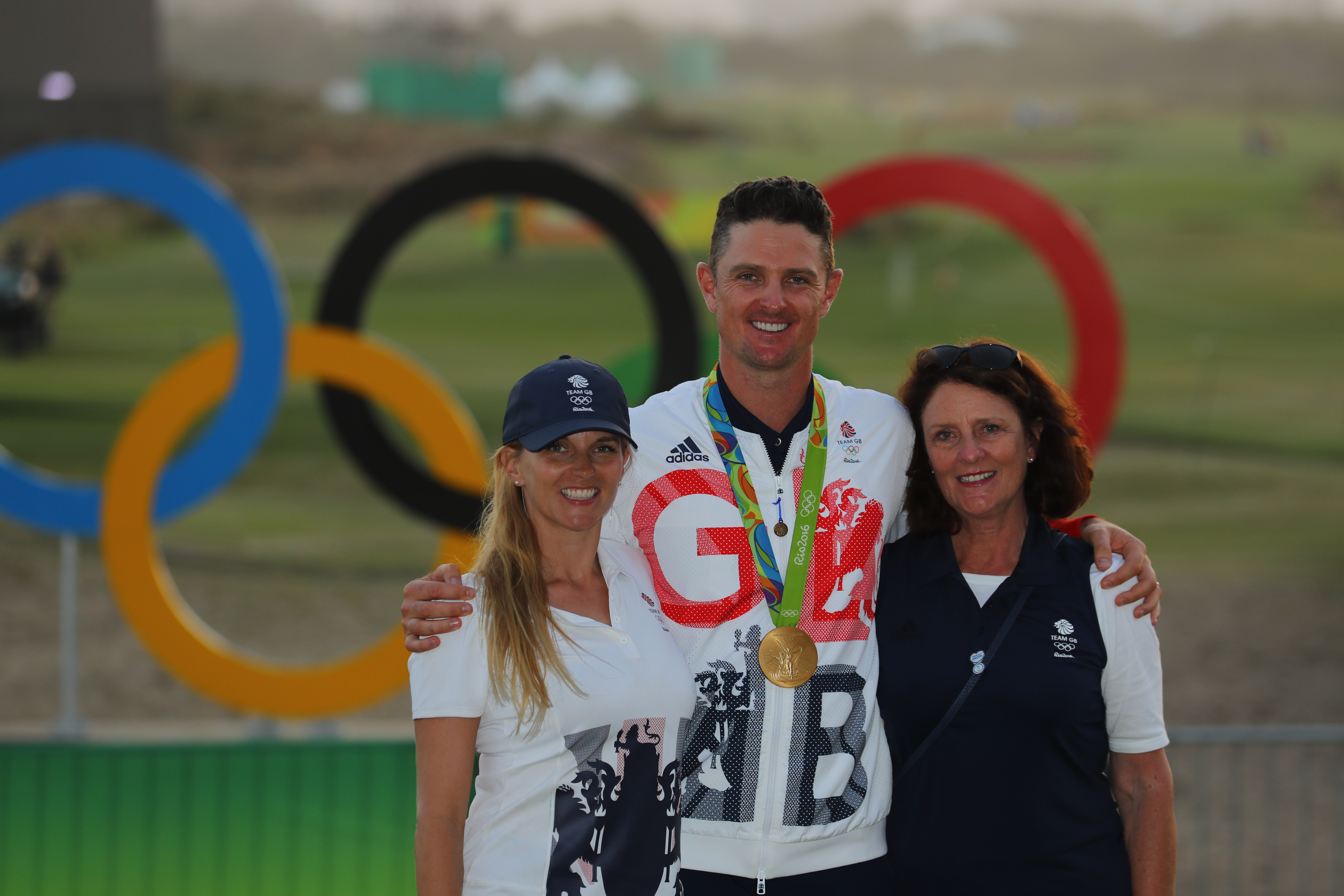 Justin Rose with his wife Kate and mum Annie