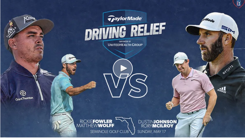 The two teams in the 2020 TaylorMade Driving Relief skins match at Seminole Golf Club, including world No. 1 Rory McIlroy