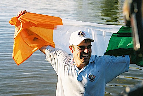 Paul McGinley was thrown in the lake by the 18th green at The Belfry after holing the winning putt at the 2002 Ryder Cup 