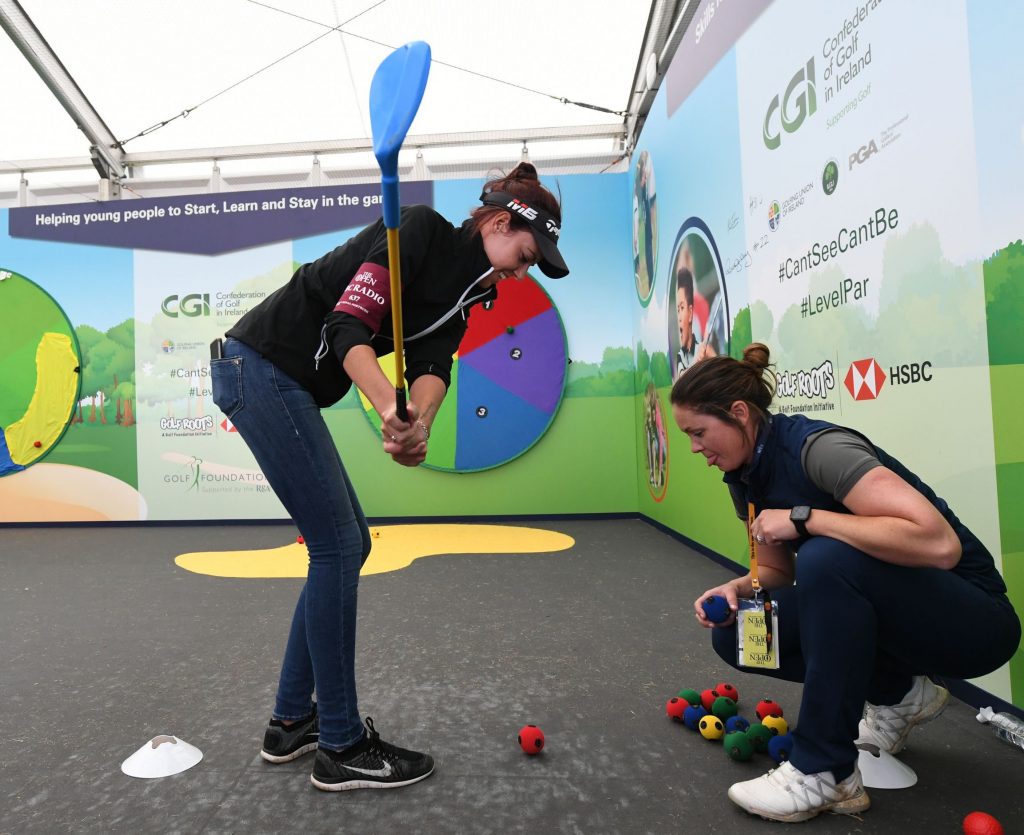 Golf Foundation ambassador Meghan MacLaren playing Trigolf 