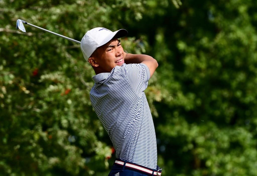 WALTON HEATH’S Enrique Dimayuga playing in the third roudn of the 2020 English Amateur Strokeplay Championship at Sherwood Forest